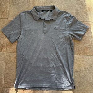 Travis Mathew Mens Golf Polo Steel Blue Gray Large Pima Cotton Blend Comfort